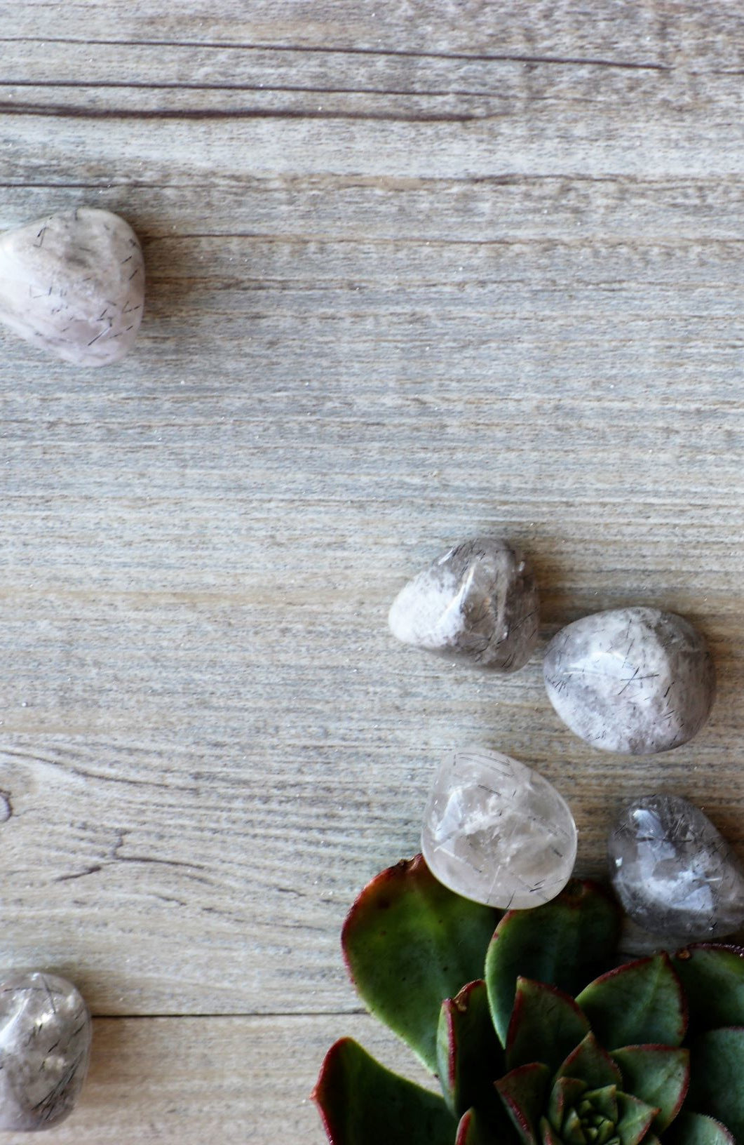 Tourmalinated Quartz Tumbled Stone